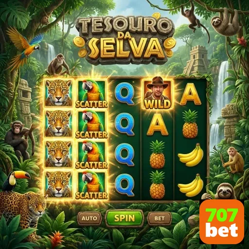 Ilustração de Explore Slots e Jogos Ao Vivo com a 707bet